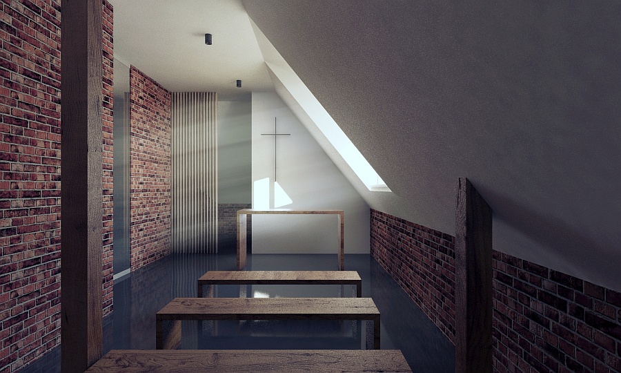 Hospital attic adaptation in Wolsztyn. Visualization, architecture, interior design, project 