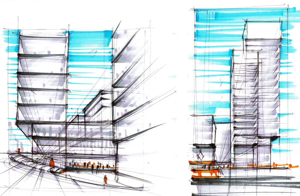 Architecture concept sketch design
